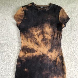 Tie Dye Rib-Knit Bodycon Dress